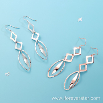 Trendy 925 Silver Dangle Earrings Geometry Ladies Earrings